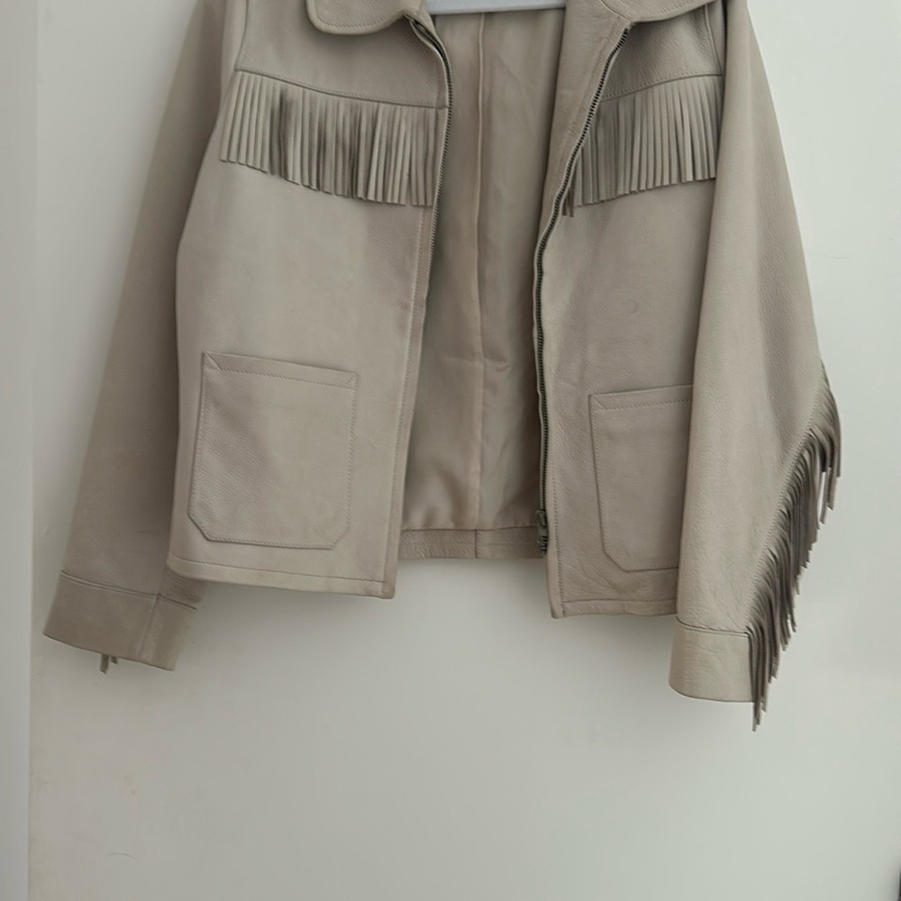 Banana Republic Saguaro leather fringe jacket size small